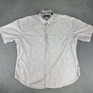 Reyn Spooner Shirt Mens Medium‎ Gray Button Down Short Sleeve Floral